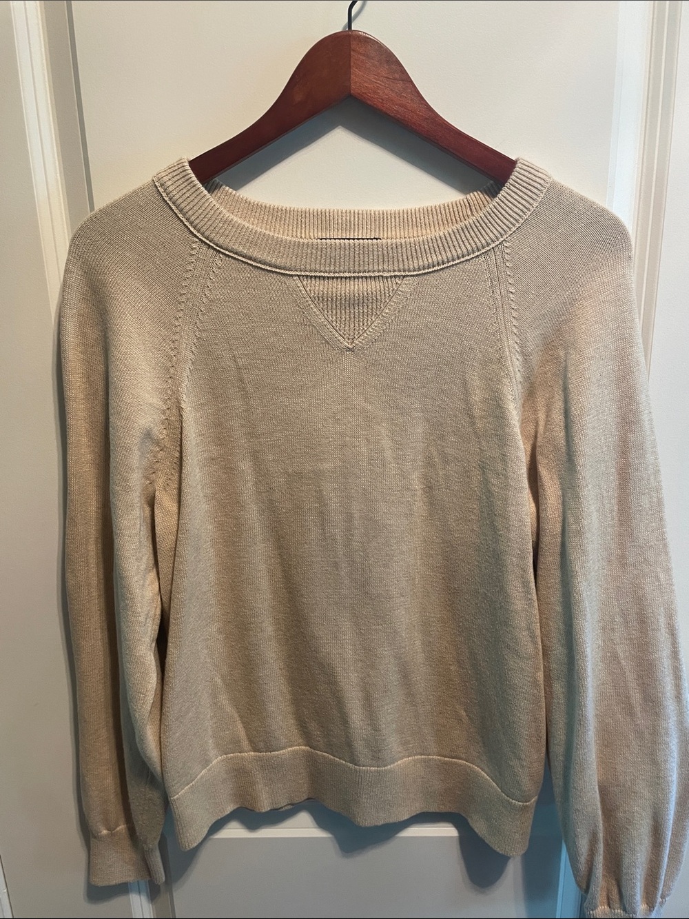 J. Crew Tan Cotton/Cashmere Crewneck Sweater